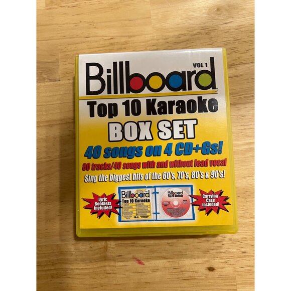 Billboard Top 10 Karaoke CD+Gs Set 1960s-1990s Vol 1 Yellow Case - Picture 1 of 7